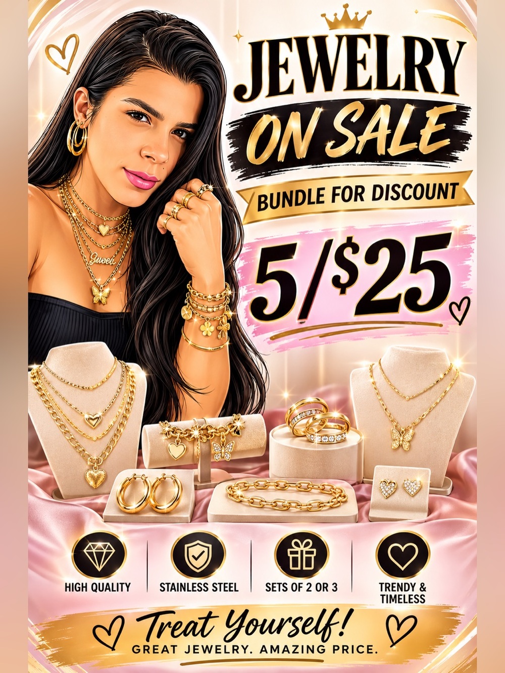 Stainless steel Jewelry on sale. Bundle and save.